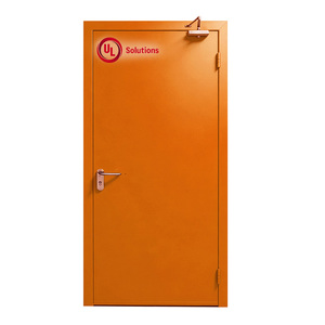 UL 10C Approved Steel Fire Door Equipped With Panic Push Bar, Safety Escape Metal Door For Malls & Cinemas