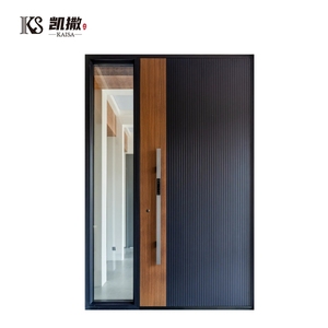 Custom Modern Luxury Entrance Aluminum Front Door with Glass for Villas Entry Security