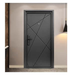 Modern Single Exterior Galvanized Steel Entrance Security Door Well Sealed Finish Pivot Front Push-Pull Opening 1 Year Warranty