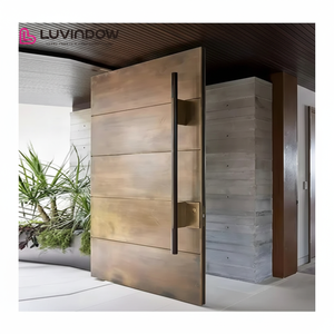 Contemporary Solid Wood Entry Main Entrance Pivot Door