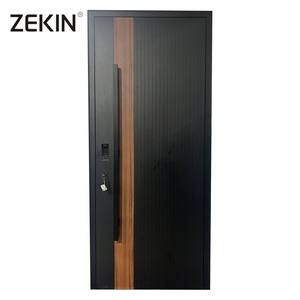 ZEKIN New Design Luxury Entry Aluminum Metal Entrance Door For Houses Villa Main Doors Custom Front Exterior Pivot Door