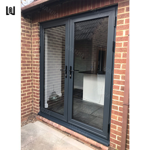 WANJIA Factory Customized Front Entry Aluminum French Doors Exterior French Front Entry Glass Doors Patio Glass Casement Door