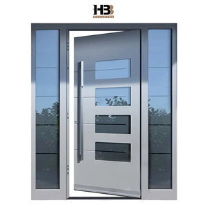 Modern Grey Design Prehung Aluminum Front Doors