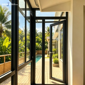 Modern Aluminium Casement Swing Door Triple Glazed