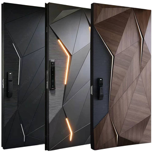 Foshan Factory Customized Modern Villa Aluminum Alloy Security Pivot Swing Doors Security Aluminum Entry Exterior Entrance Doors