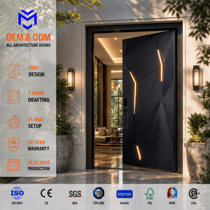 Custom External Bulletproof Hurricane Impact Metal Aluminum Security Pivot Door
