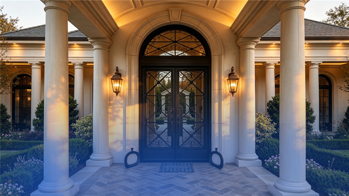 Glass entry door with natural light