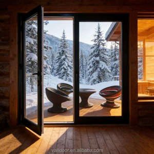 Thermal Insulated UPVC Casement Door Swing Glass Entry Window