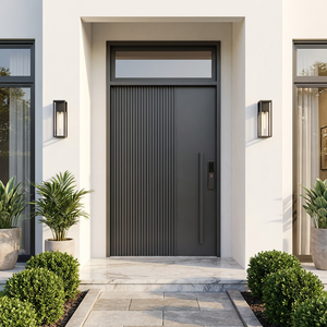 Modern Large Wrought Iron Pivot Door Entry Custom Design