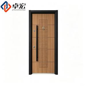 High-end Villa Class a Steel Security Door Minimalist Vertical Grid Decorative Entrance Door