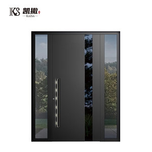 Modern Contemporary Security Casement Door Finished Aluminium Front Entry