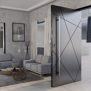 Modern Villa Front Entry Flat Steel Pivot Security Aluminum Door