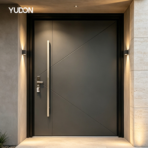 YUDON DOOR Main Entrance Pivot Door Entry Door Pivot Door Matte Gray Finish Soundproof