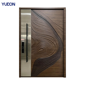 YUDON DOOR Aluminum Pivot Door Puertas De Seguridad Exterior Modern Entry Door Anti Rust Hidden Hinge